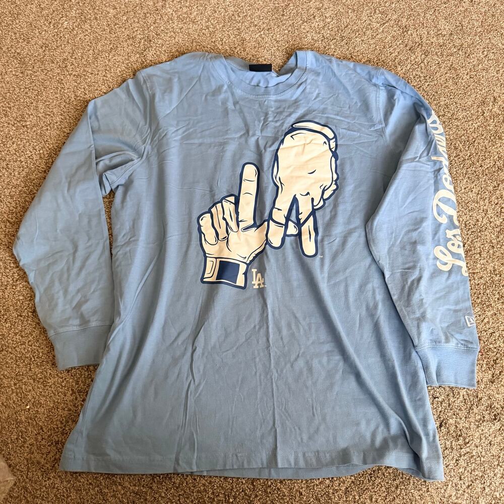 Los Angeles Dodgers Men's Retro City Long-sleeve T-shirt Blue XXL